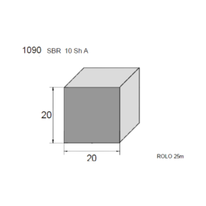 PERFIL ESPONJOSO 20 X 20 MM - REF 1090